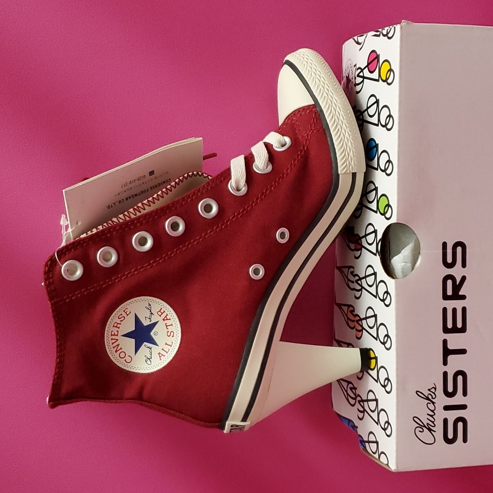 Rare Converse All star heels Japan limited US 4.5 JPN 23.5 burgundy women 6 6.5
